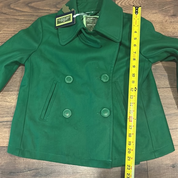 NWT! U.S.polo assn.wool green pea coat size small - Picture 6 of 6